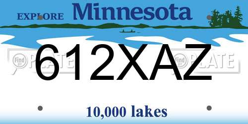 612XAZ Minnesota License Plate