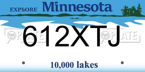612XTJ Minnesota License Plate