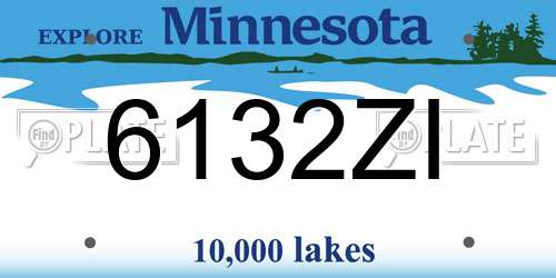 6132ZI Minnesota License Plate