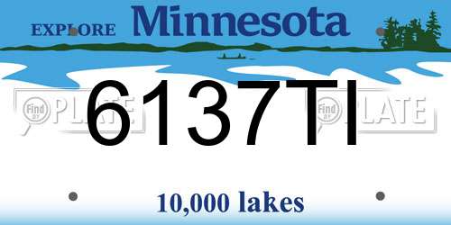 6137TI Minnesota License Plate