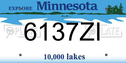 6137ZI Minnesota License Plate