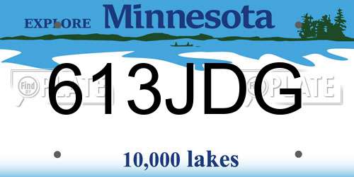 613JDG Minnesota License Plate