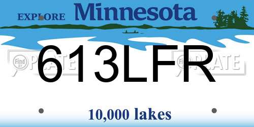613LFR Minnesota License Plate