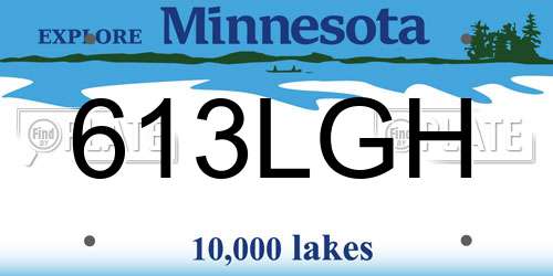 613LGH Minnesota License Plate