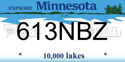 613NBZ Minnesota License Plate