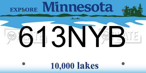613NYB Minnesota License Plate