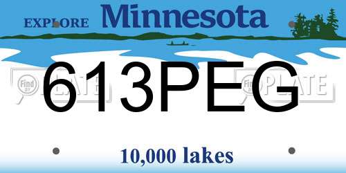 613PEG Minnesota License Plate