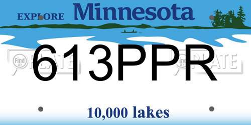 613PPR Minnesota License Plate