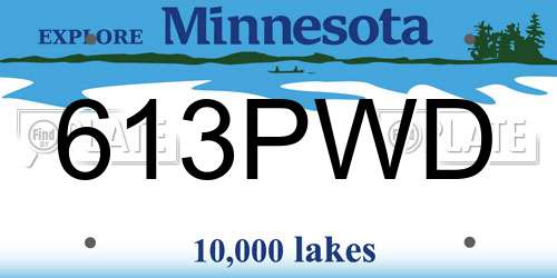 613PWD Minnesota License Plate