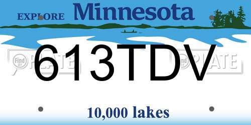 613TDV Minnesota License Plate