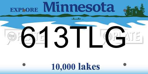 613TLG Minnesota License Plate