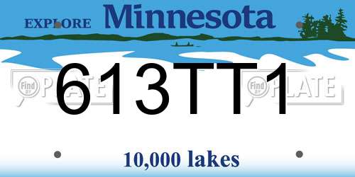 613TT1 Minnesota License Plate