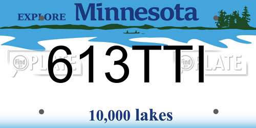 613TTI Minnesota License Plate