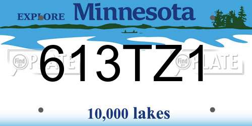 613TZ1 Minnesota License Plate