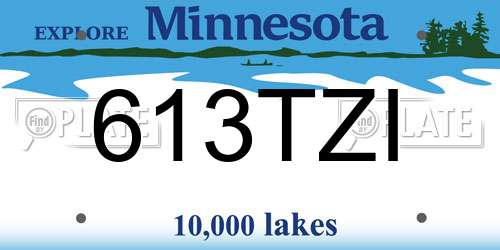 613TZI Minnesota License Plate