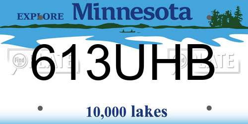 613UHB Minnesota License Plate