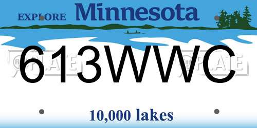 613WWC Minnesota License Plate