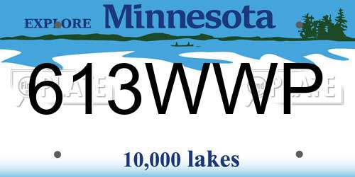 613WWP Minnesota License Plate