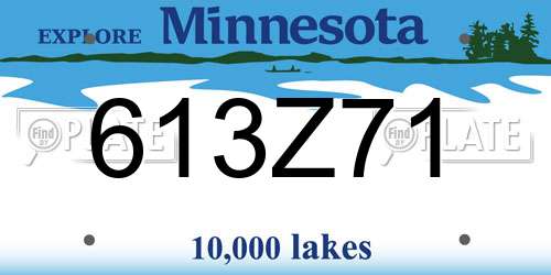 613Z71 Minnesota License Plate