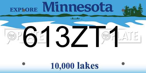 613ZT1 Minnesota License Plate