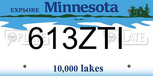 613ZTI Minnesota License Plate