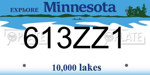 613ZZ1 Minnesota License Plate