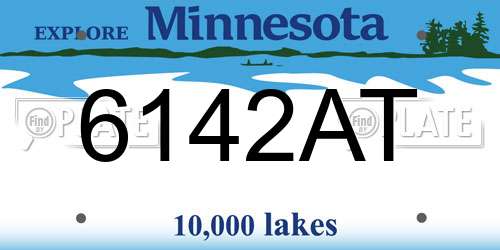 6142AT Minnesota License Plate
