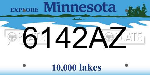 6142AZ Minnesota License Plate