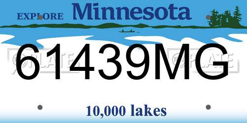61439MG Minnesota License Plate