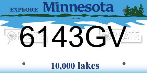 6143GV Minnesota License Plate