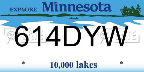 614DYW Minnesota License Plate
