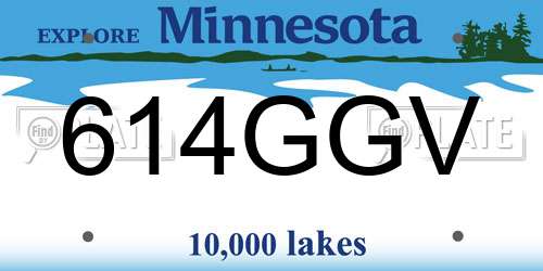 614GGV Minnesota License Plate