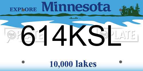 614KSL Minnesota License Plate