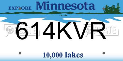 614KVR Minnesota License Plate