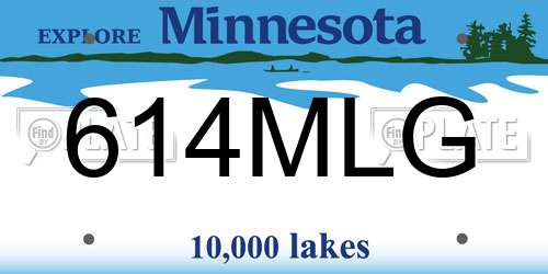 614MLG Minnesota License Plate