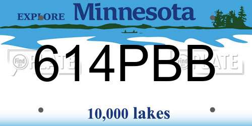 614PBB Minnesota License Plate