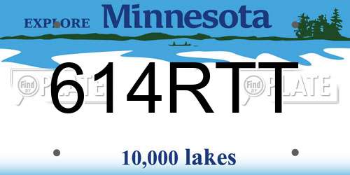 614RTT Minnesota License Plate