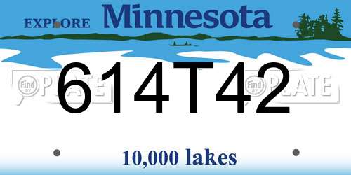 614T42 Minnesota License Plate