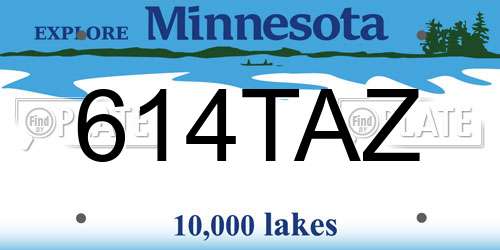 614TAZ Minnesota License Plate