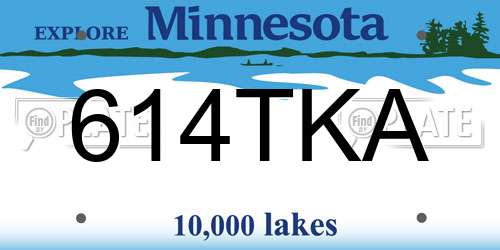 614TKA Minnesota License Plate