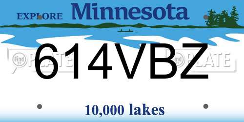 614VBZ Minnesota License Plate