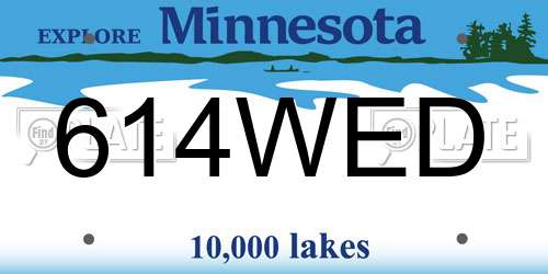 614WED Minnesota License Plate