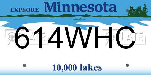 614WHC Minnesota License Plate