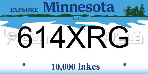 614XRG Minnesota License Plate