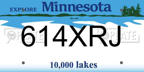 614XRJ Minnesota License Plate