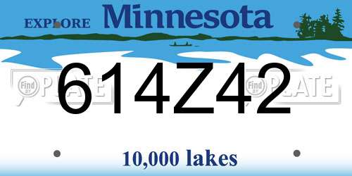 614Z42 Minnesota License Plate