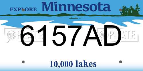 6157AD Minnesota License Plate
