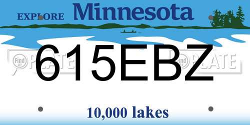 615EBZ Minnesota License Plate