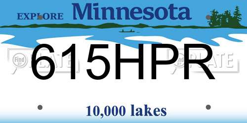 615HPR Minnesota License Plate