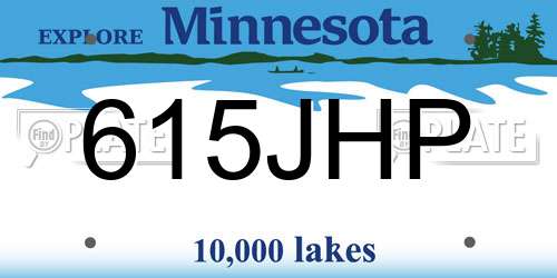 615JHP Minnesota License Plate